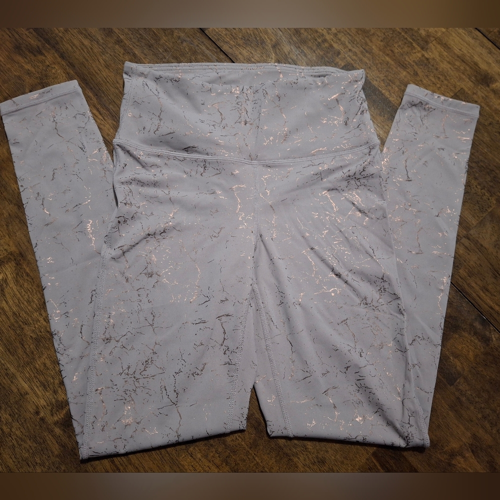 Baige and Bronze Mono B Marble Print Leggings Size S